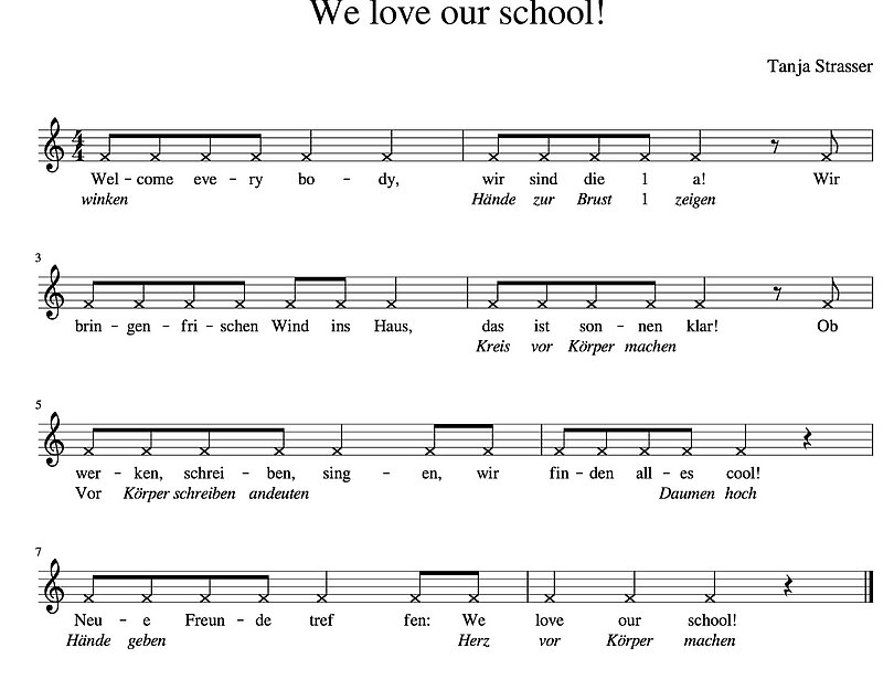 Partitur von "We love our school!"